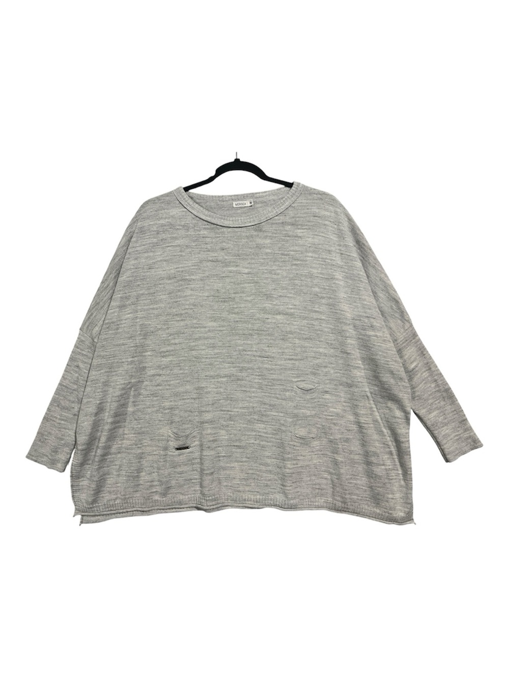 Mersea Catalina Sweater Women’s OS Gray Pullover Oversized Poncho Top Coastal